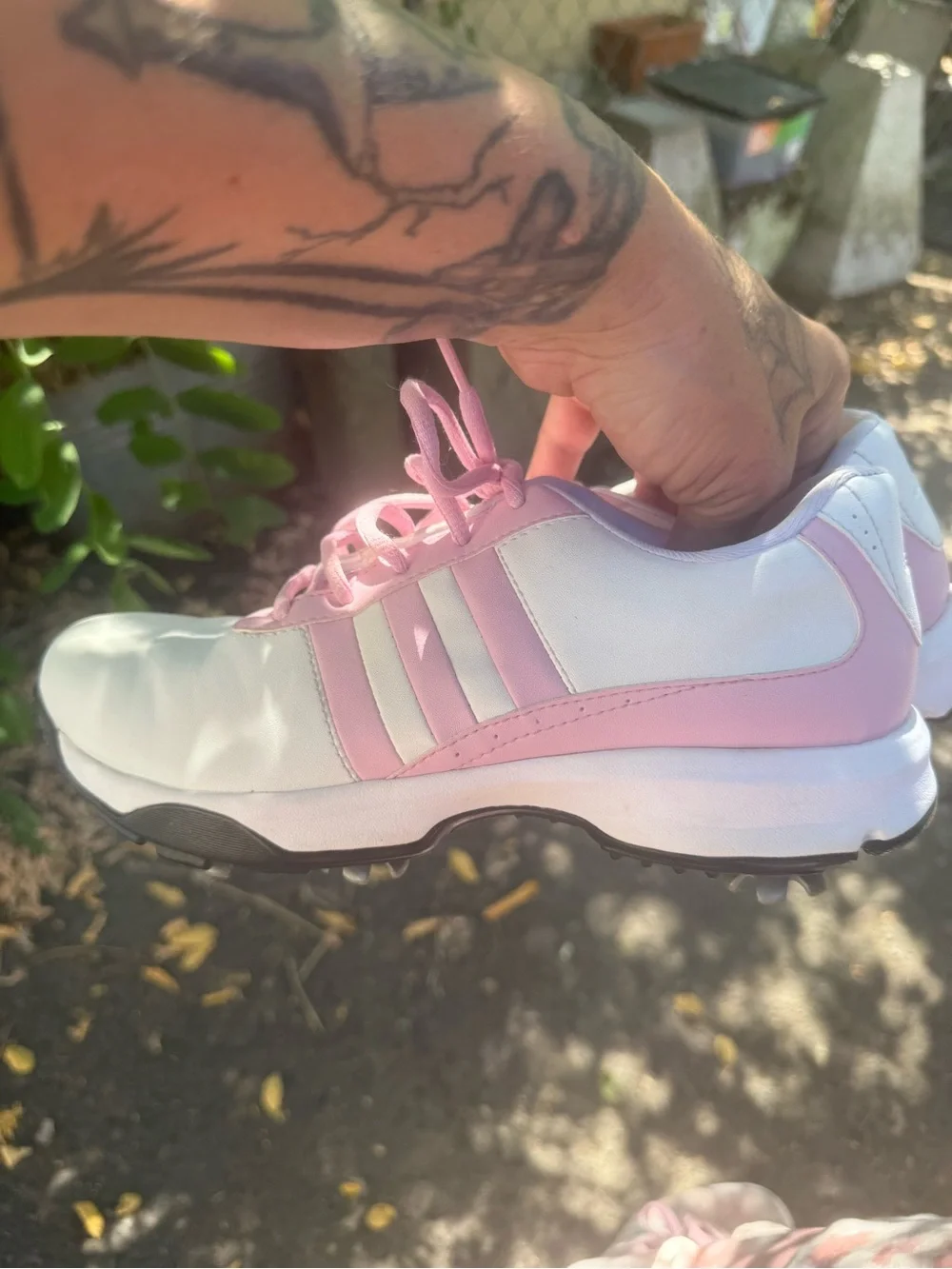 Vintage Adidas Women's Spiked Golf Shoes Pink 7.5 2007 Y2K $120 retail sports - Picture 7 of 9